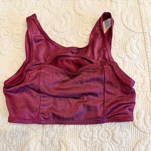Balera Dance Top Crop Sports Bra Metallic Large Child LC Competition Cheer Jazz